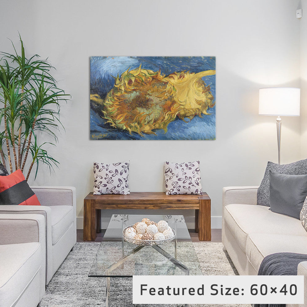 "Sunflowers, 1887" by Vincent van Gogh, 40x26x1.5"