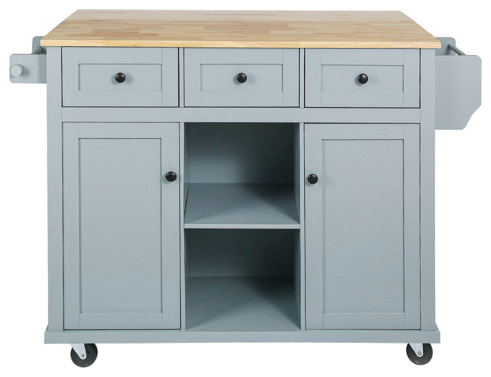 Black/Blue/White MDF Kitchen Cart Multifunctional, Storage Cabinet, Blue