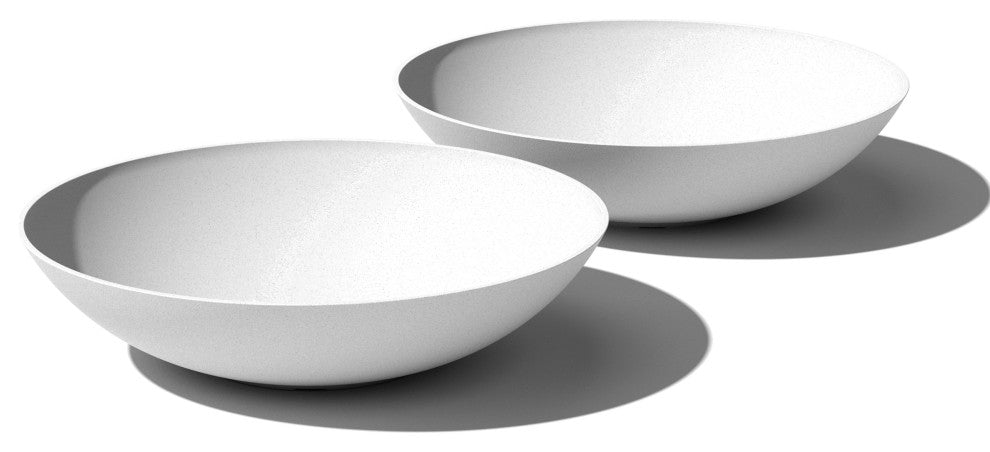 Lane Round Planter Bowl, White, 32'', 2 Pack