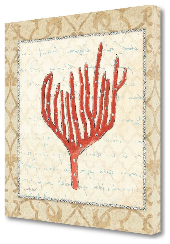 24" Orange Underwater Coral 2 Giclee Wrap Canvas Wall Art