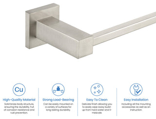 Cube 2-Piece Bathroom Hardware Set, Brushed Nickel