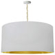 1 Light X-Large Braxton Aged Brass Pendant w/ White/Gold Shade