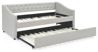 Gewnee Twin Size Daybed With Twin Size Trundle Upholstered Tufted Sofa Bed