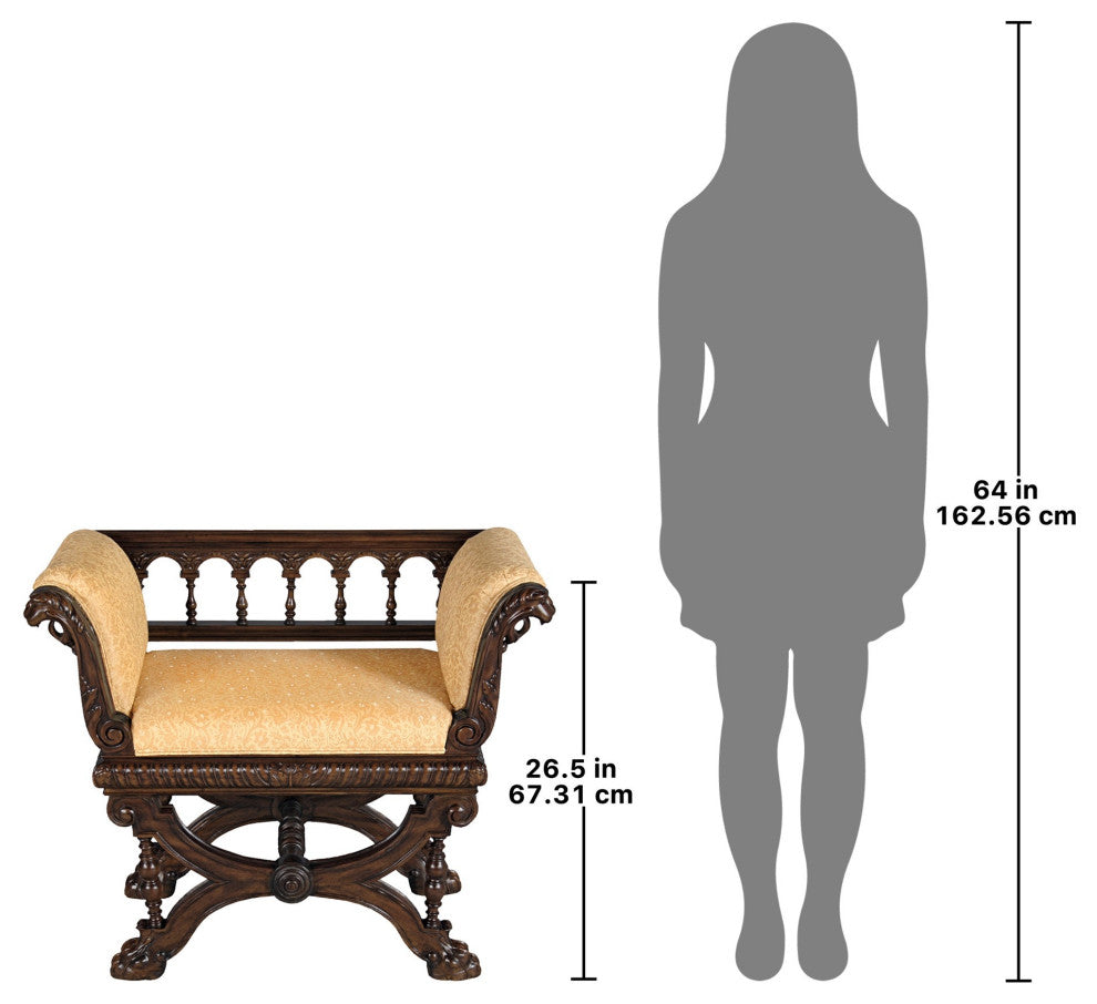 Double Griffin Colonnade Bench