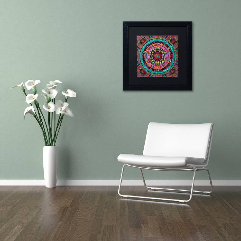 Hello Angel ''Into The Night'' Art, Black Frame, Black Mat, 16x16