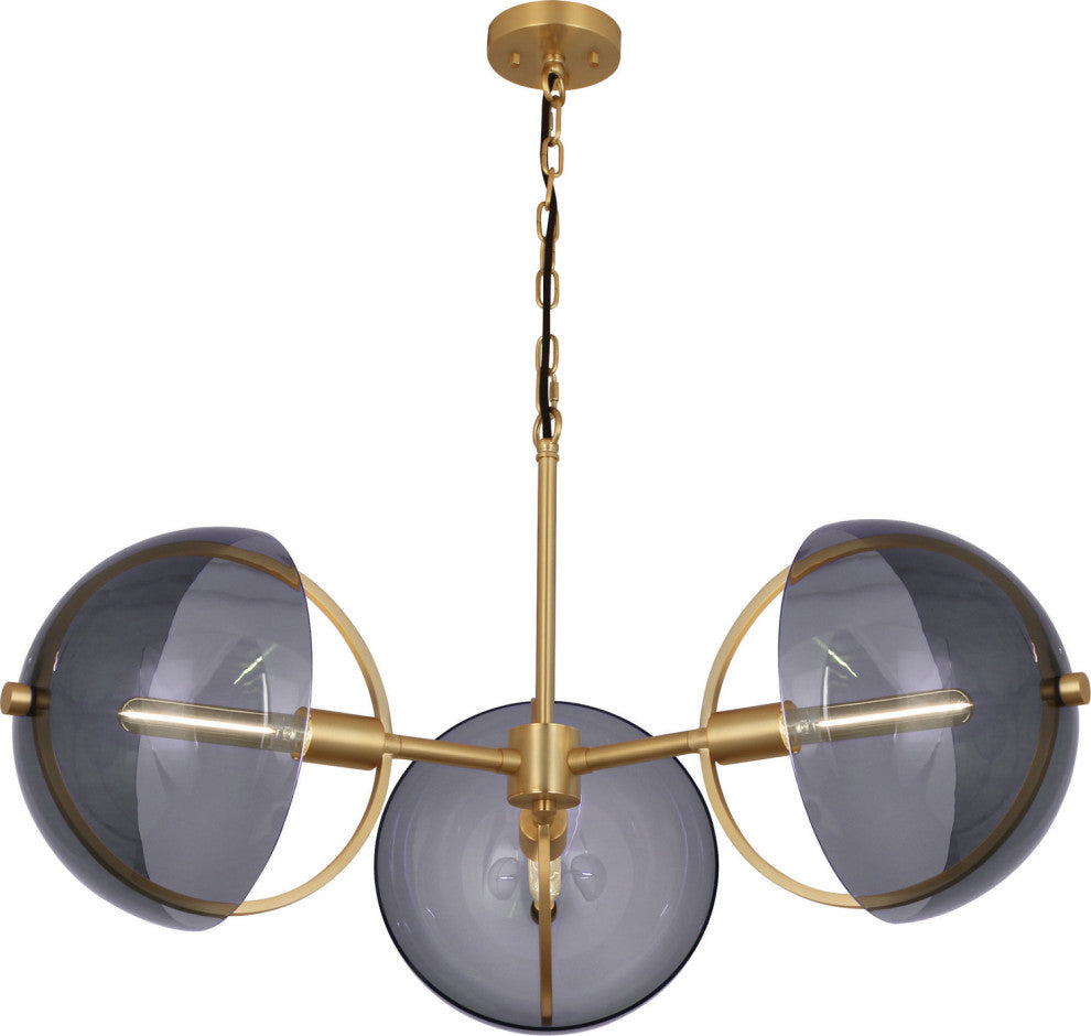 Robert Abbey-RA-603-Three Light Chandelier, Mavisten Edition Copernica