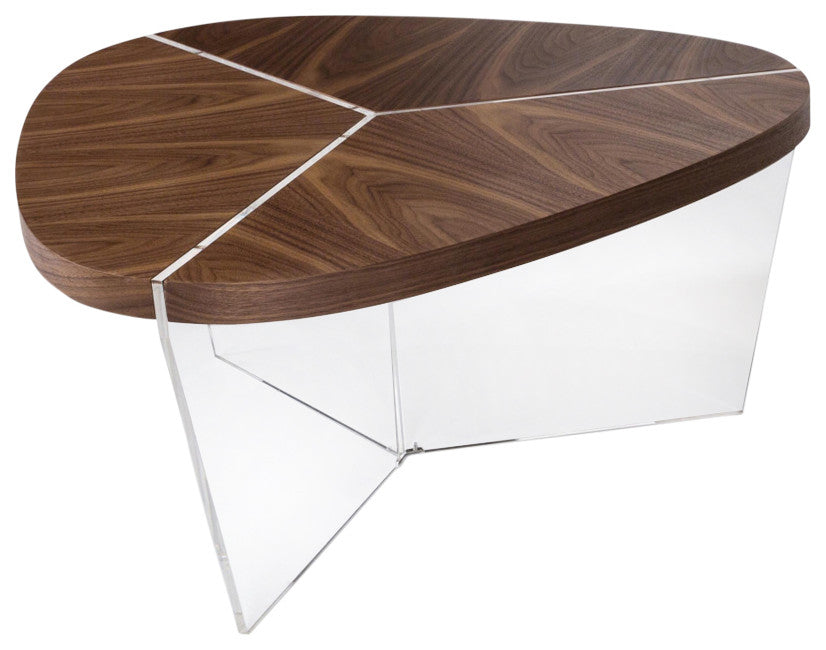 AICO Michael Amini Trance Sector Triangular Cocktail Table, Tall