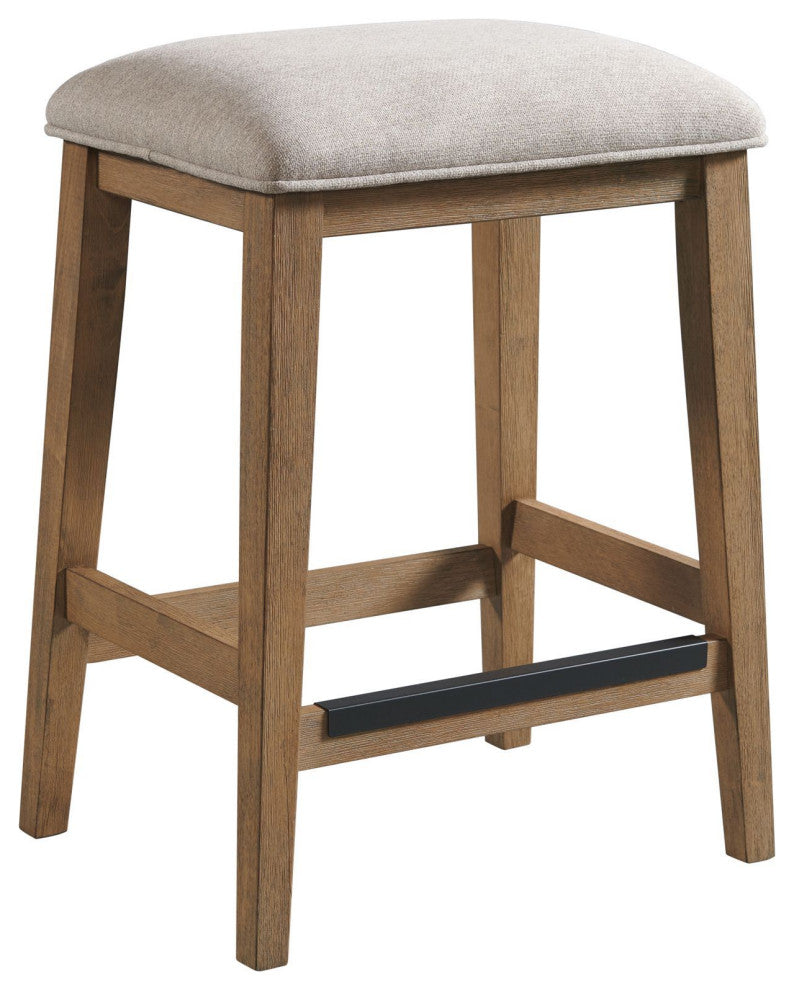 Landmark Backless Stool, Weathered Oak, Set of 2