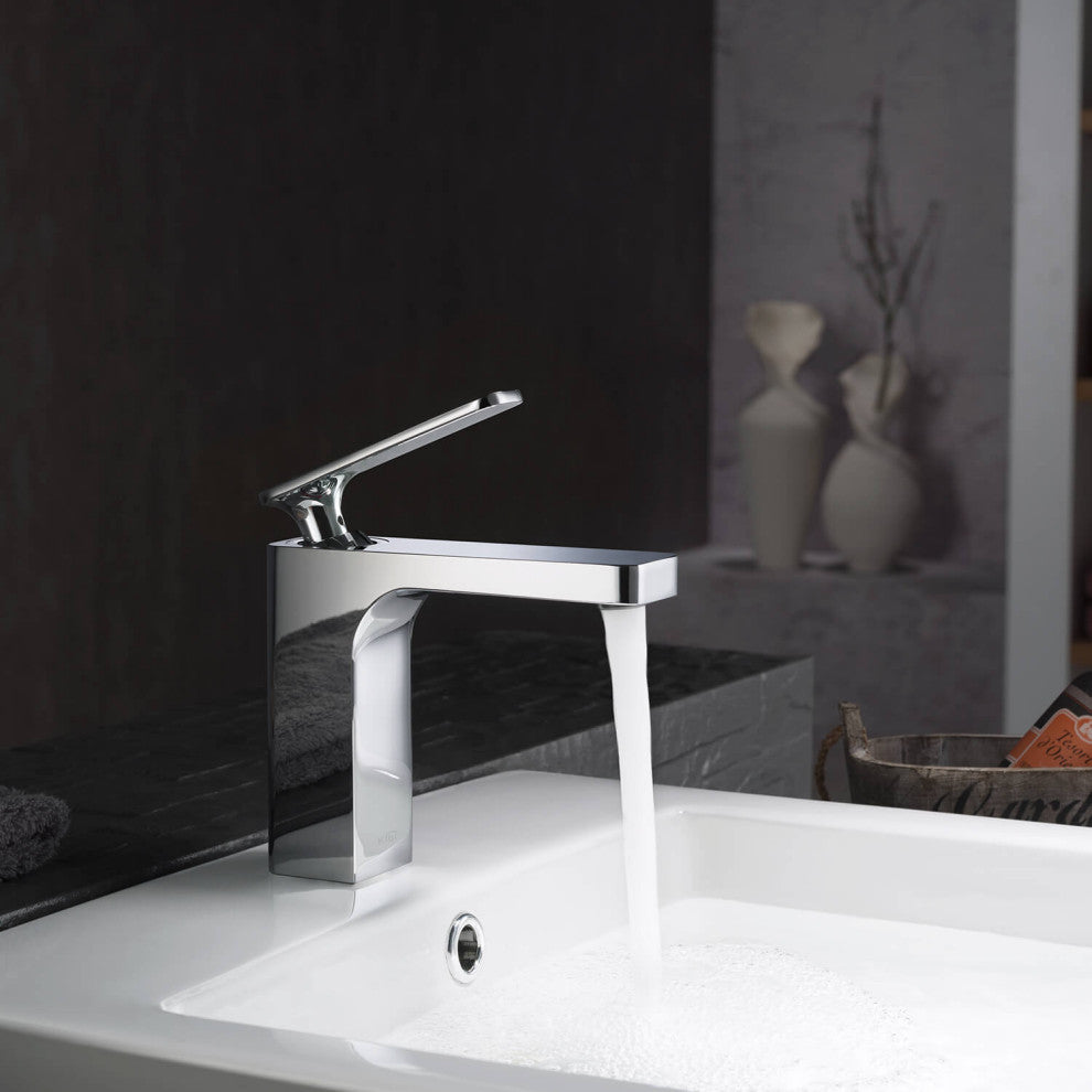 Infinity Single Handle Bathroom Faucet KBF1006, Chrome, W/ Drain
