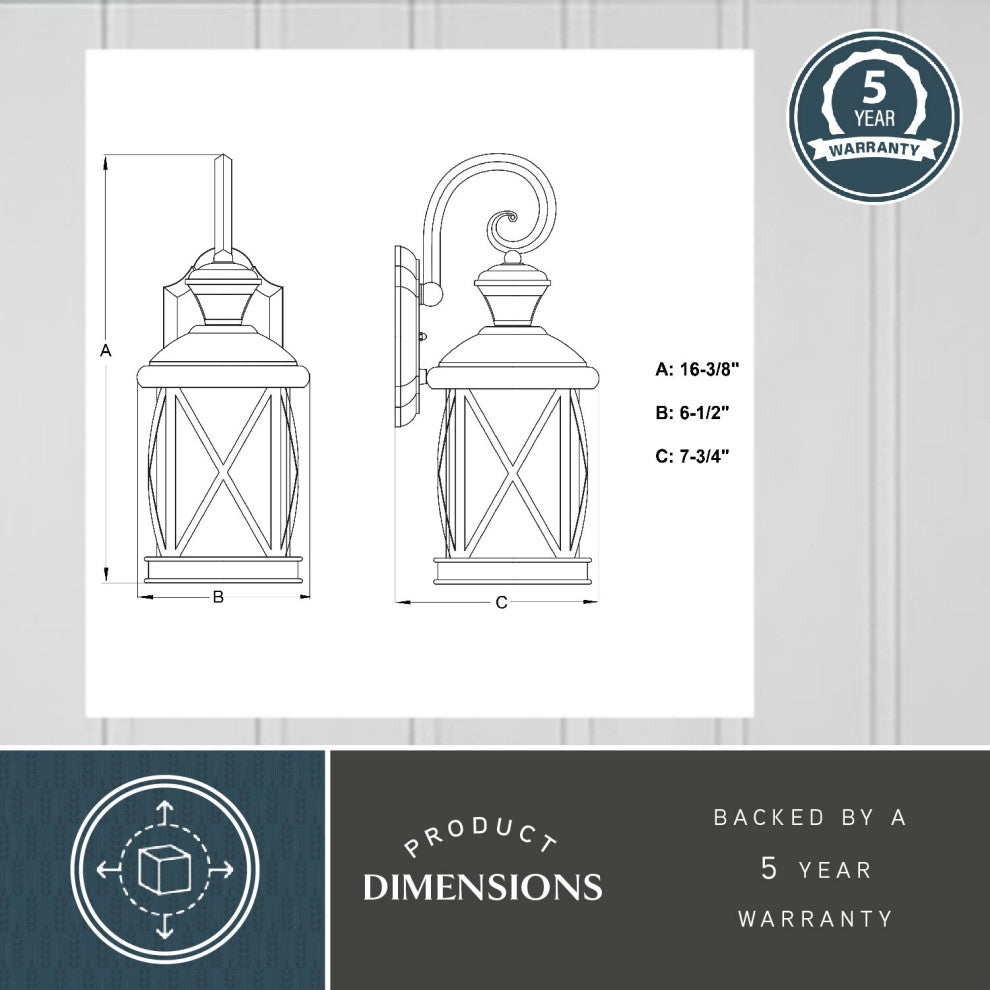 Henderson Black Motion Sensor Dusk to Dawn Outdoor Wall Light