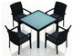 Urbana 5 Piece Arm Dining Set, Spectrum Indigo