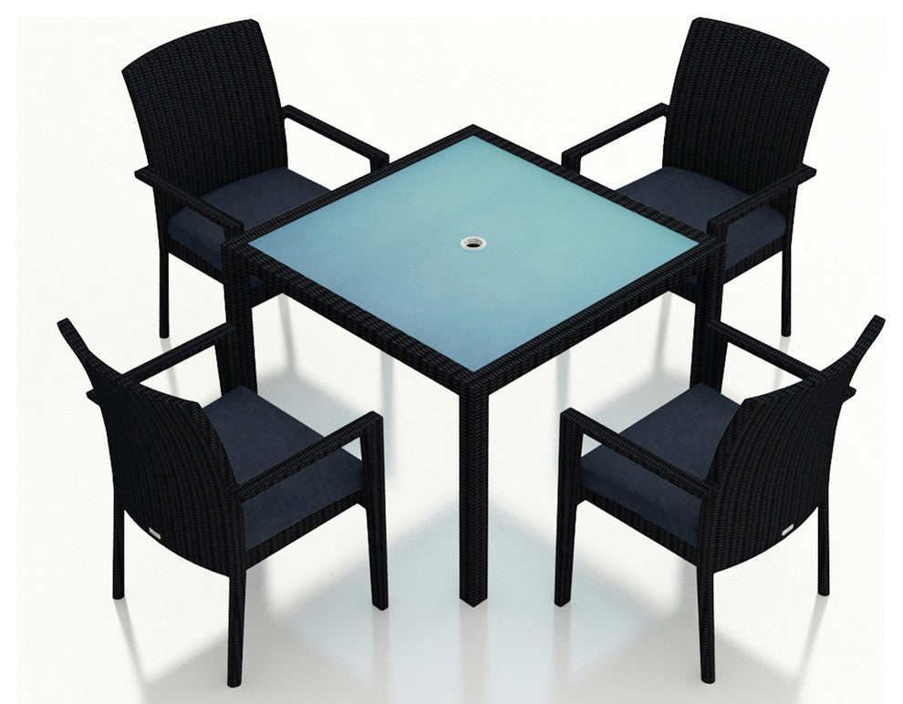 Urbana 5 Piece Arm Dining Set, Spectrum Indigo