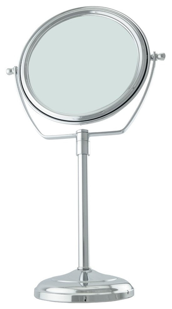 Table Makeup Mirror Chrome Brass Swivel Magnifying Two Sided |