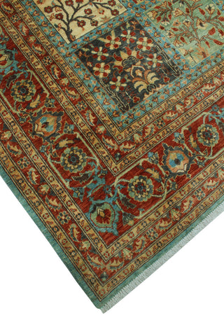 Handmade Aria Naeemah Blue/Rust Rug, 8'11x11'8