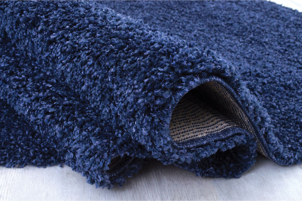 Zafirah Contemporary Area Rug, Solid Denim