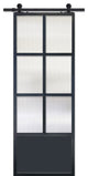 Modern French 6 Lite Clear Barn Door, 36" X 96"