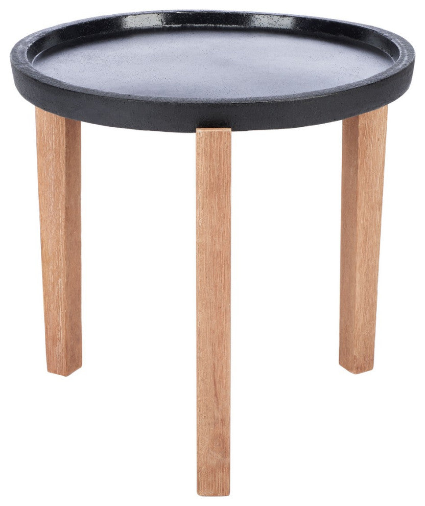 Safavieh Outdoor Serka Side Table, Natural/Black