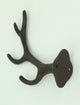Rustic Brown Cast Iron Antler Wall Hook Set 8 Piece
