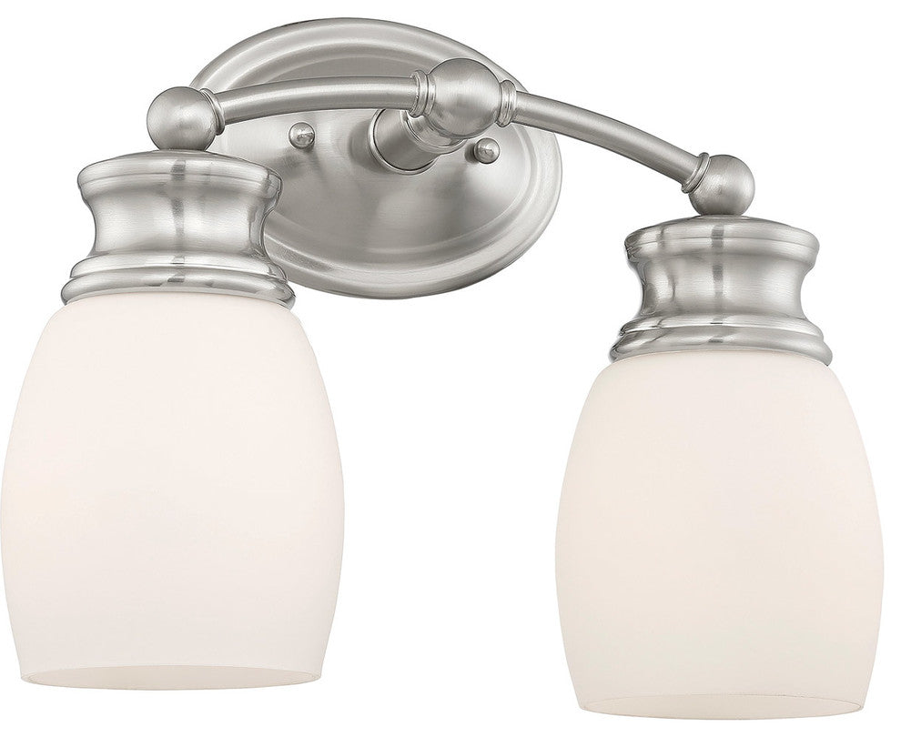 Elise 2-Light Bath Vanity Fixture Vanity, Satin Nickel