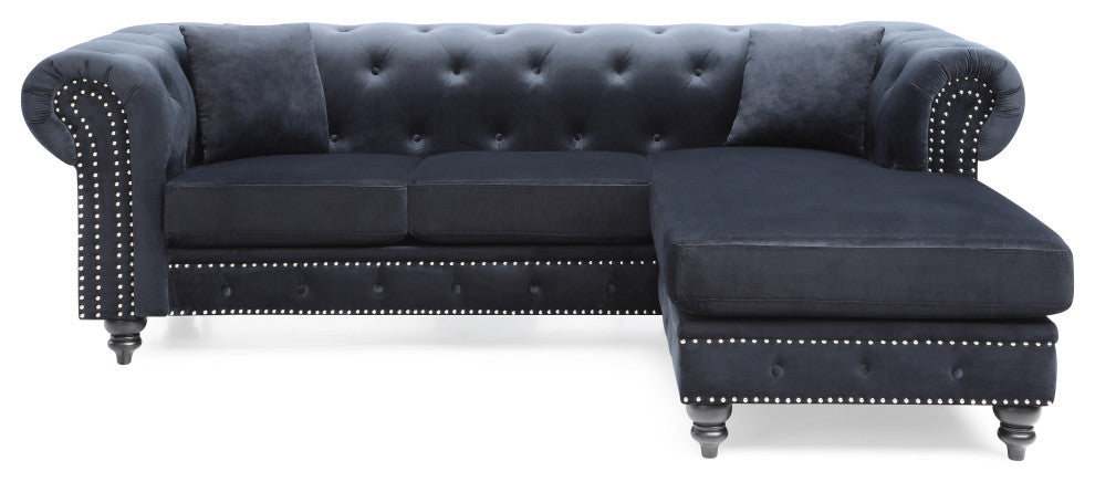 Nola Sofa Chaise, Black