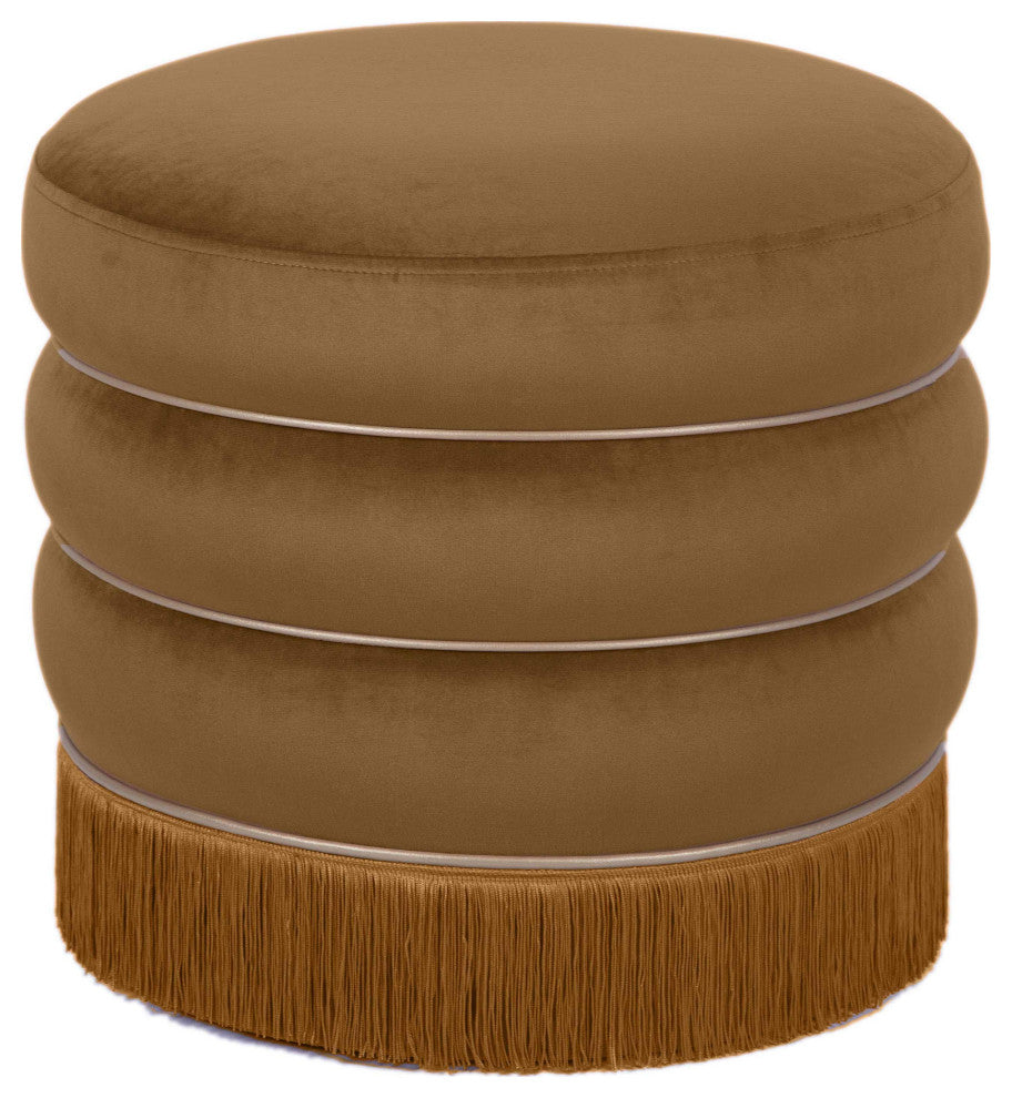 Lakka Chocolate Velvet Ottoman
