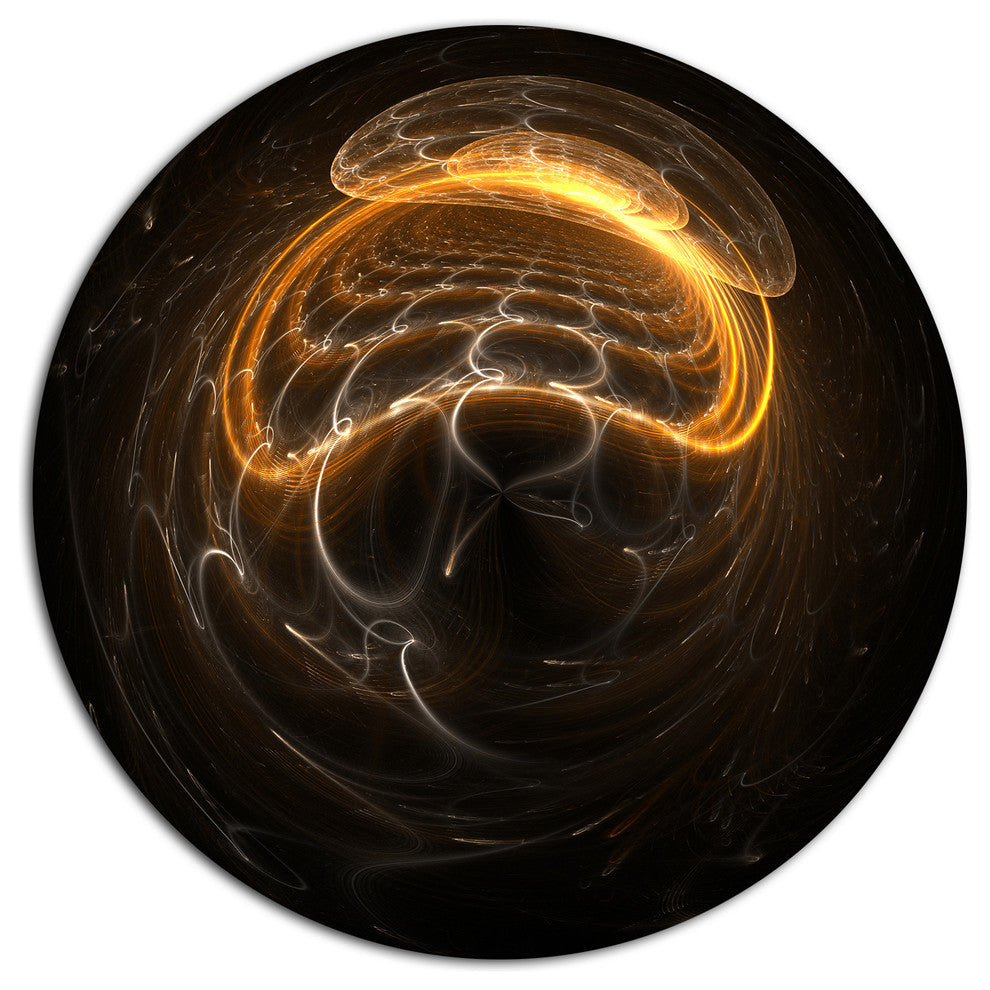 Beautiful Fractal Sphere Pattern, Flower Large Disc Metal Wall Art, 23"