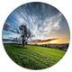 Green Grass Field In Sardinia, Landscape Large Disc Metal Wall Art, 11"
