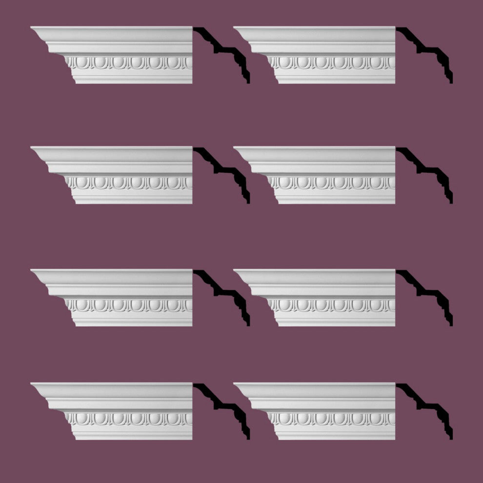 Ornate Cornice White Urethane Saint Denis Design 8 Pieces Totaling 752" Length