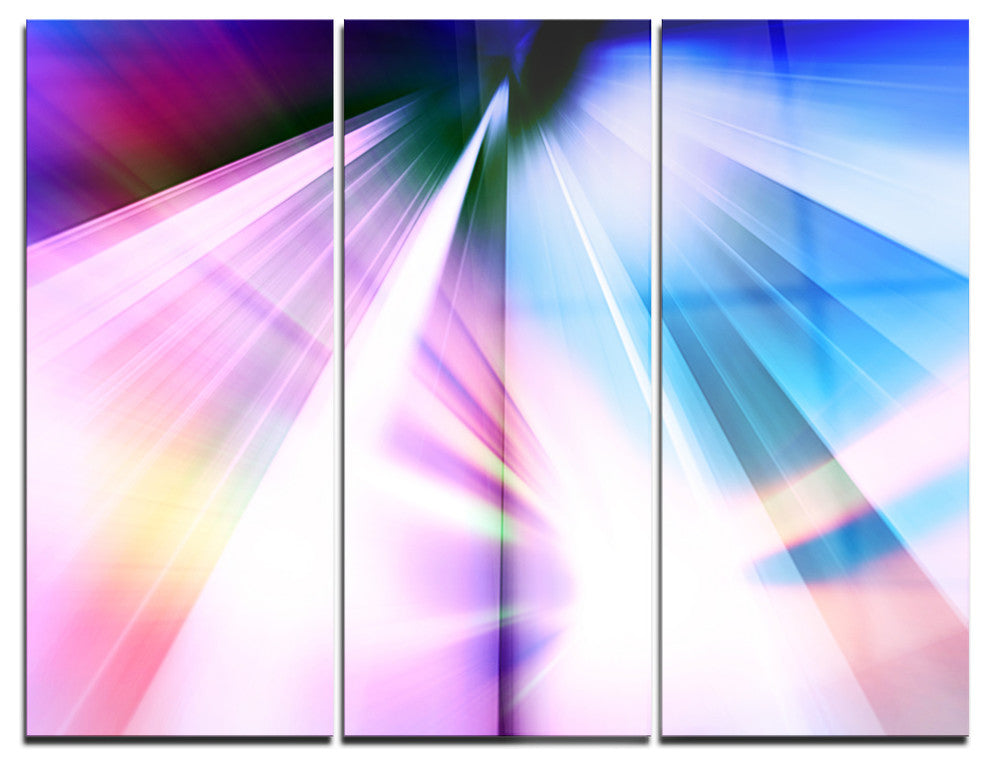 "Rays of Speed Blue" Digital Metal Wall Art, 3 Panels, 36"x28"
