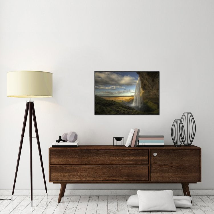 "Seljalandsfoss" Framed Canvas Giclee by Max Witjes, 37x25"