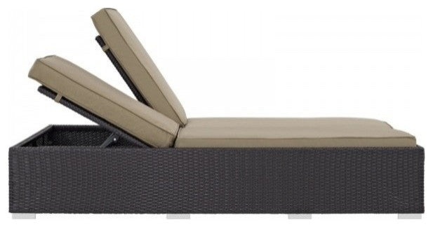 Convene Double Outdoor Patio Chaise, Espresso Mocha