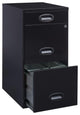 Space Solutions 3 Drawer Metal File Cabinet with Pencil Drawer Black