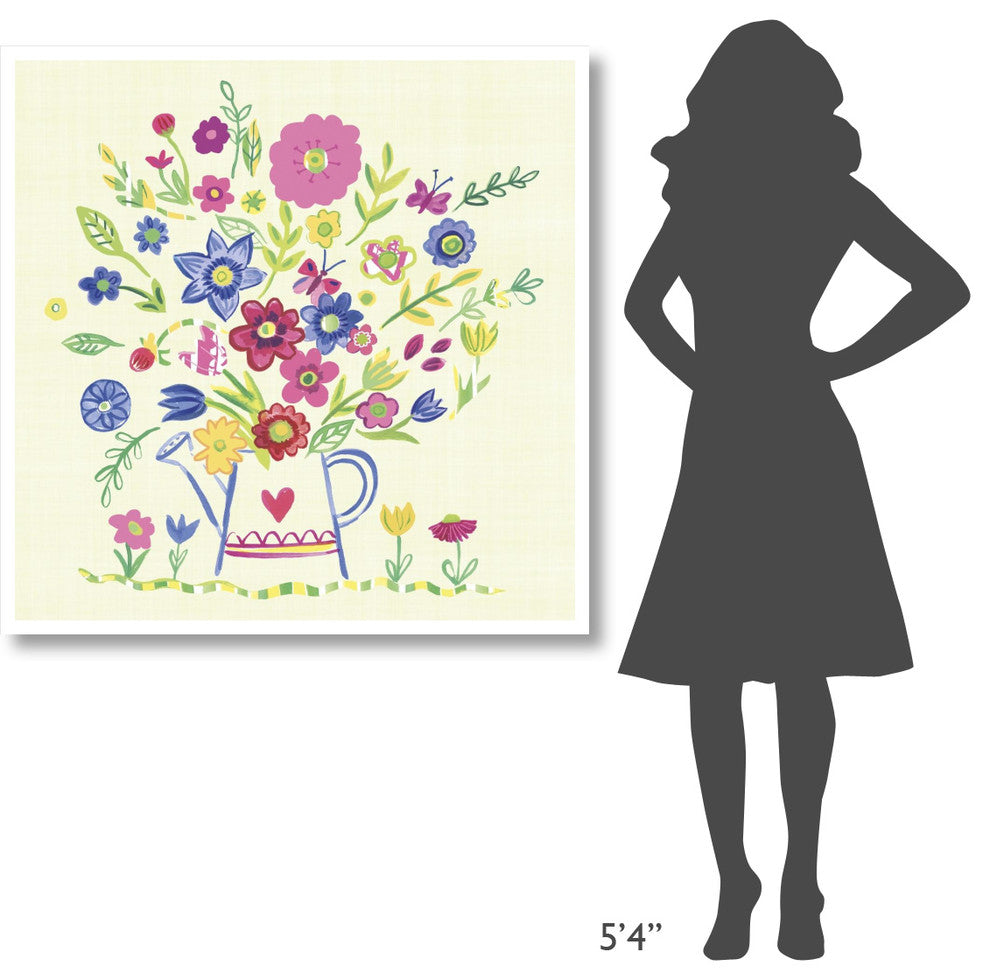 "Pastel Summer Florals III" Digital Paper Print by Farida Zaman, 42"x42"