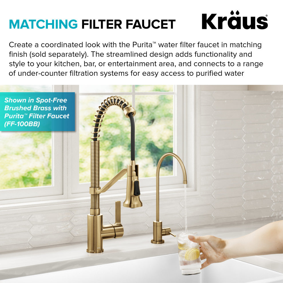 KRAUS Britt Commercial Style 2-Function 1-Handle Pull Down Kitchen Faucet SFS