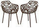 LeisureMod Modern Devon Aluminum Chair, Set of 2 Brown
