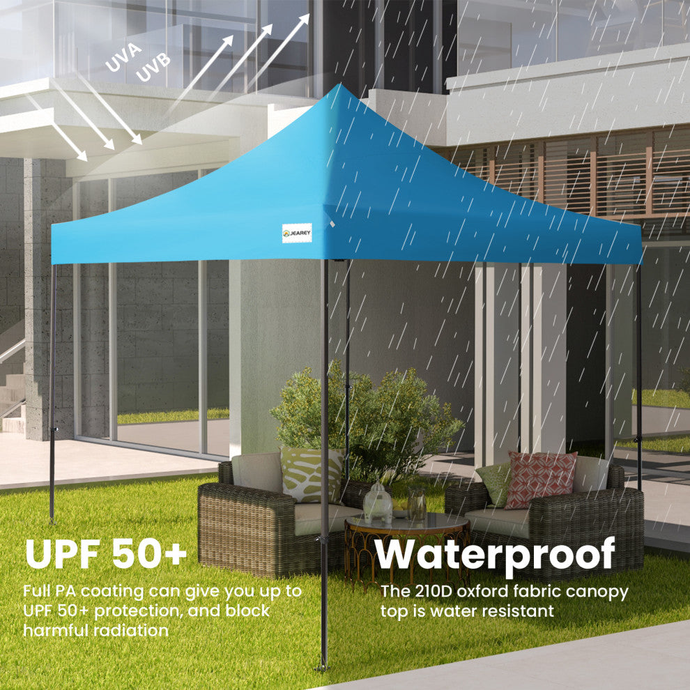 JEAREY Pop Up Canopy Tent, Outdoor Canopy, 4 Sand Bags, Royal Blue, 10x10ft
