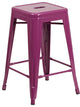 24" High Backless Purple Indoor-Outdoor Counter Stool