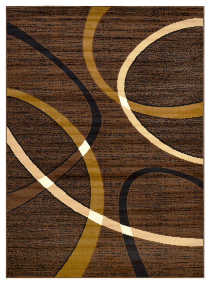 Modern Runner, Chocolate, 7'0"x5'2"