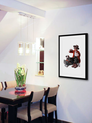 "Sick Puppy" Framed Art Print by Norman Rockwell