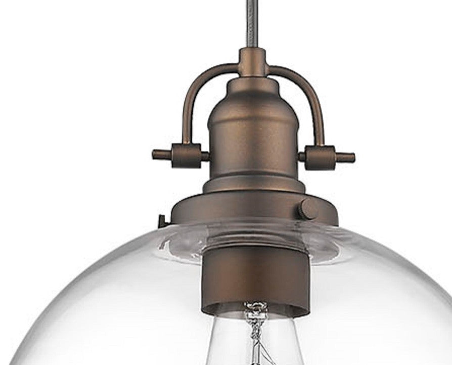 1 Light Mini Pendant With Clear Glass, Oil Rubbed Bronze