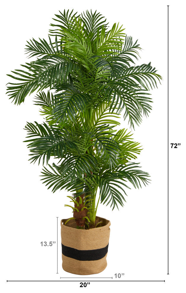 T2984 6 Hawaii Artificial Palm Tree in Handmade Natural Cotton Planter