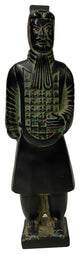 Chinese Black Green Rustic Ancient Artistic Terra Cotta Soldier Figure Hws2452