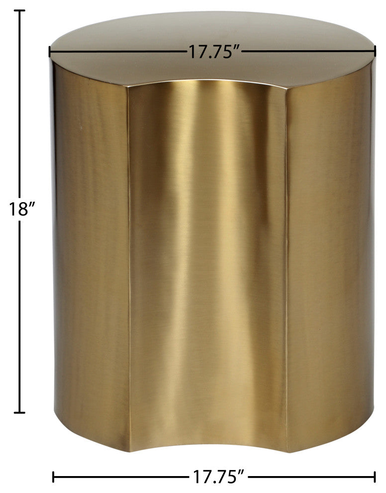 Dimple Iron End Table, Gold, 1-Piece: 16"Wx16"Dx18"H