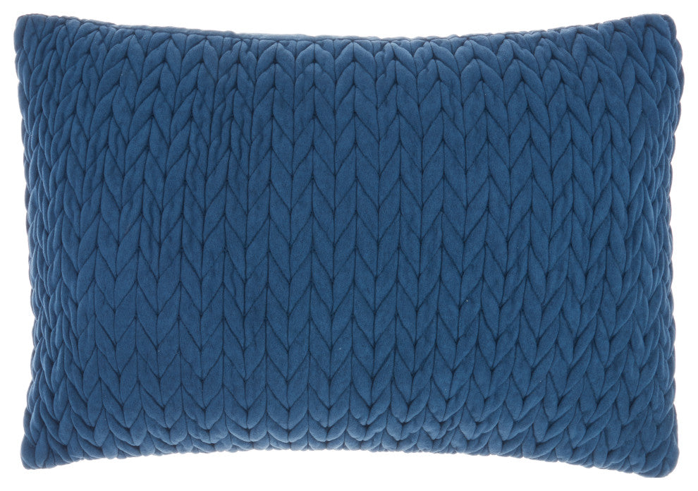 Mina Victory ET299 Throw Pillow, Blue, 14"X20"