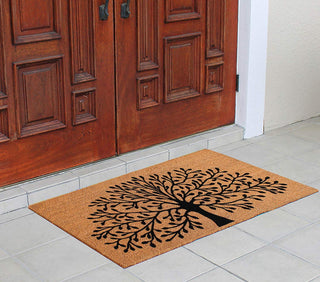 Shredding Tree Fade Resistant 30"x48" Coir Double Door Mat,Flocking Technology
