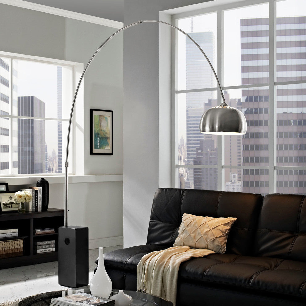 Modern Contemporary Living Room Cube Floor Lamp Black