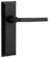 Ageless Iron Keep Plate Privacy With Dirk Lever, Black Iron