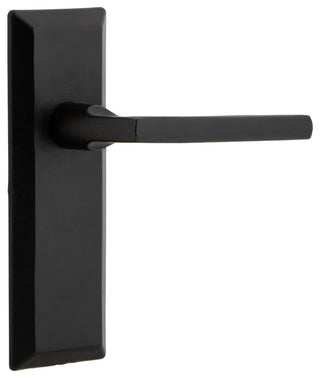 Ageless Iron Keep Plate Privacy With Dirk Lever, Black Iron