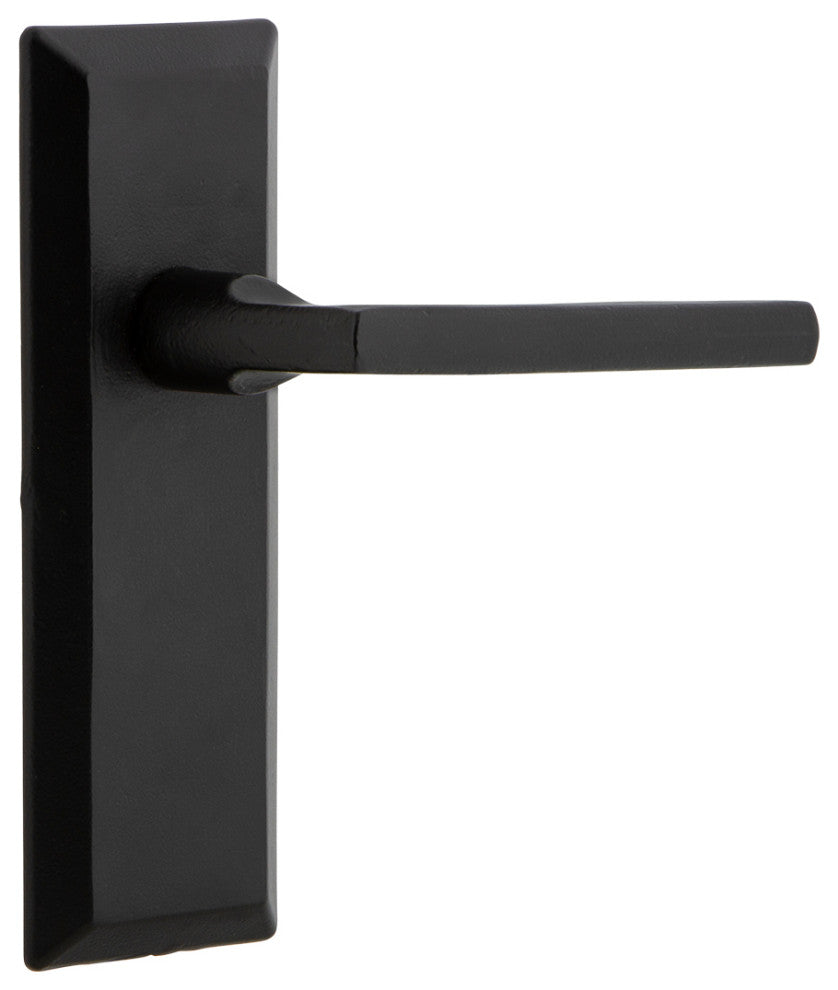 Ageless Iron Keep Plate Privacy With Dirk Lever, Black Iron