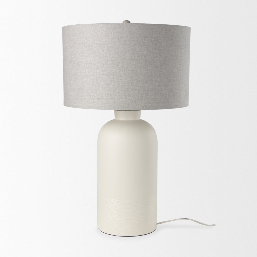 Cato 20.0Lx20.0Wx33.5H Cream Base With White Shade Table Lamp